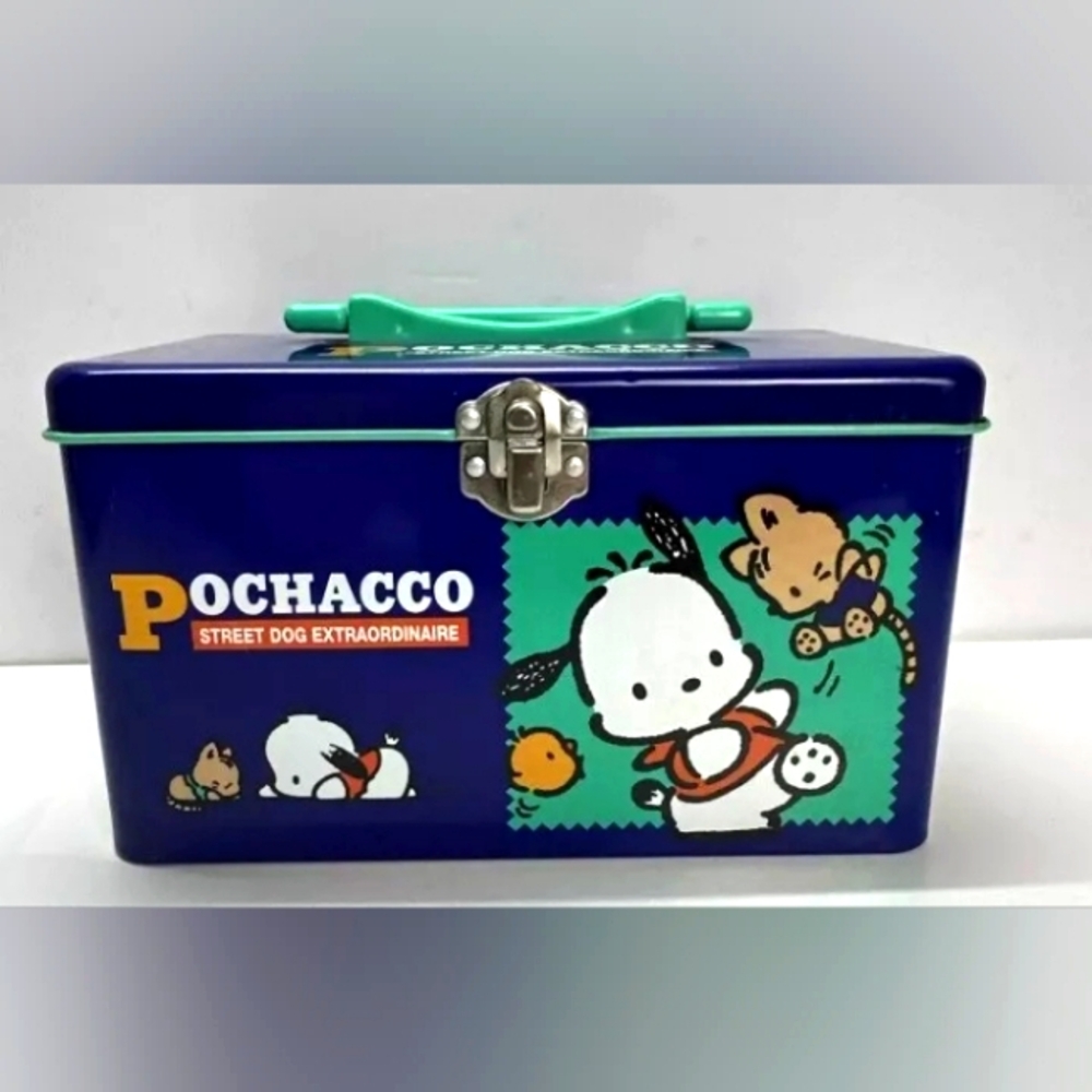 Vintage Sanrio Pochacco Metal Trinket Storage Box